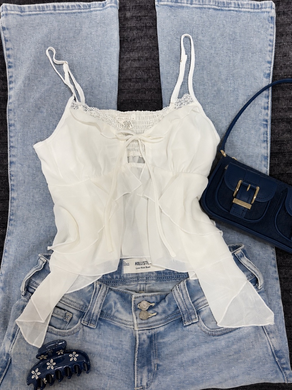 Romantic Coquette / fairy core / cottagecore White Ruffle lace babydoll Cami